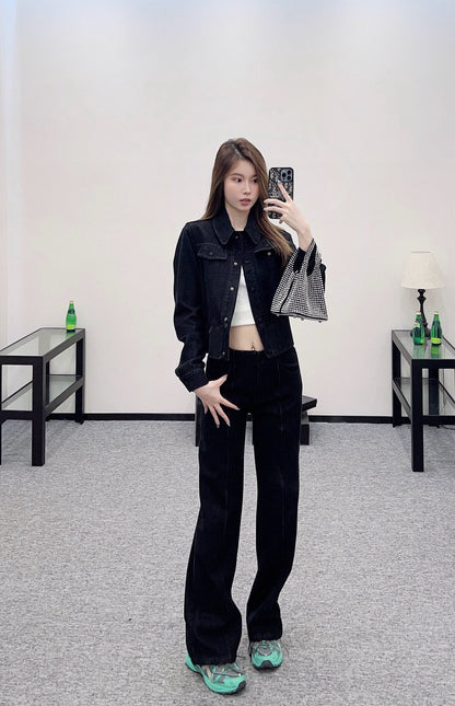 F 25 Retro Denim Jacket and Pants Set
