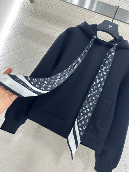 L 25 Hooded silk scarf sweatshirt skirt set