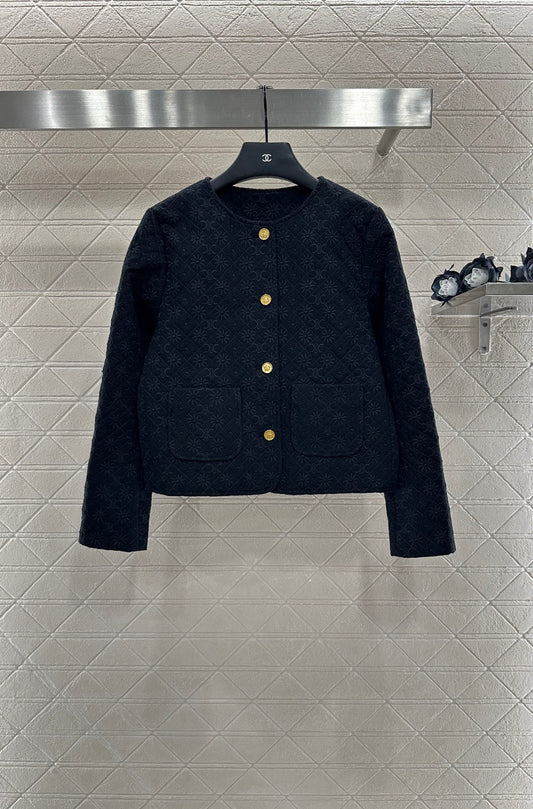 Ce 25fw Round Neck Jacquard Puffer Jacket