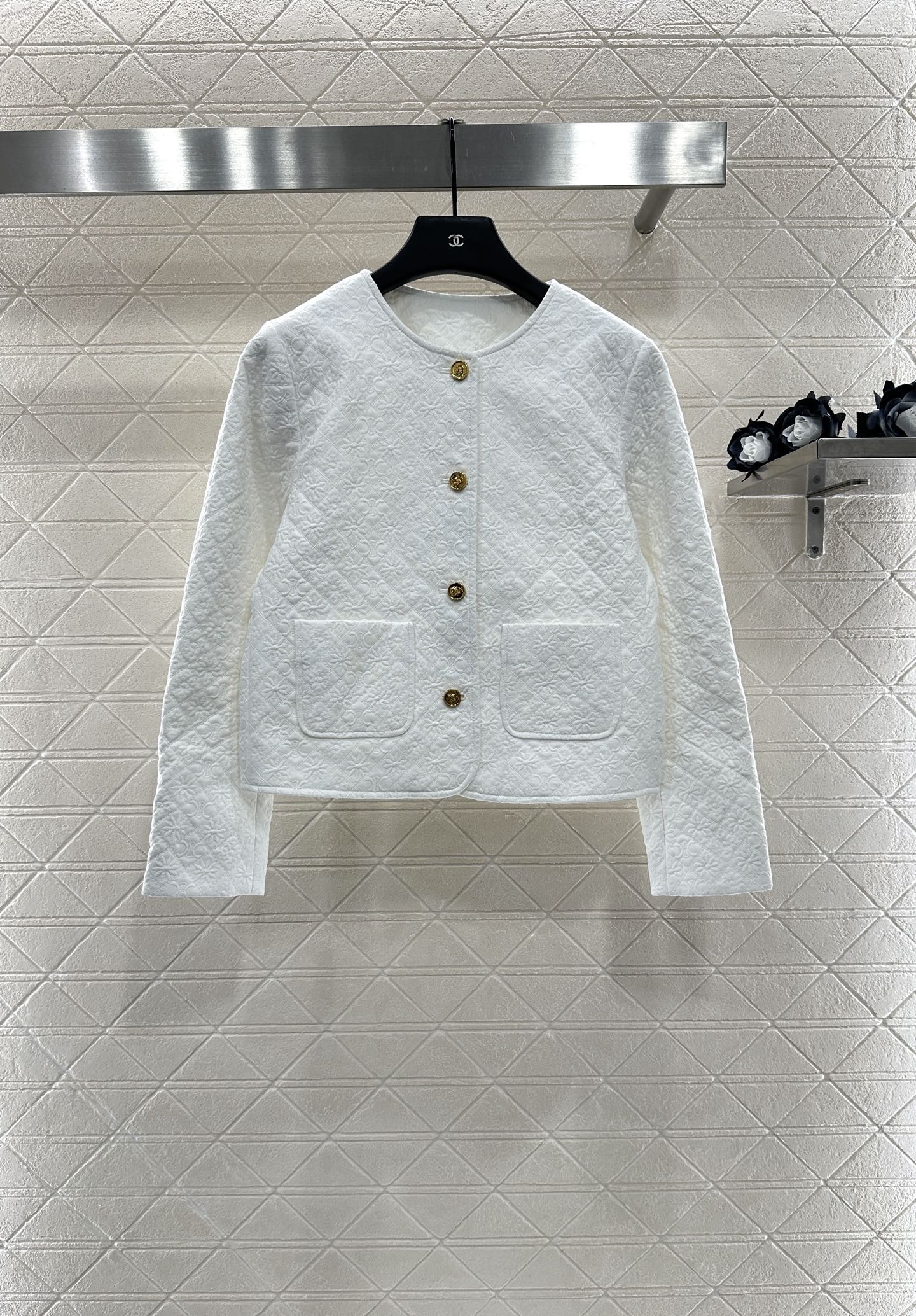 Doudoune jacquard à col rond Ce 25fw 