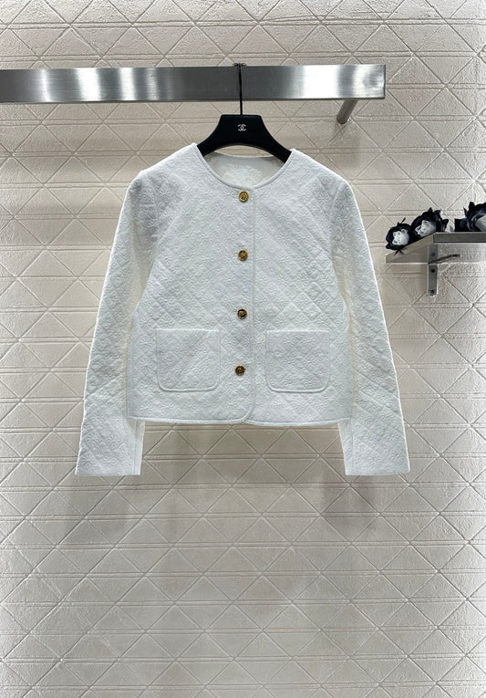 Ce 25fw Round Neck Jacquard Puffer Jacket