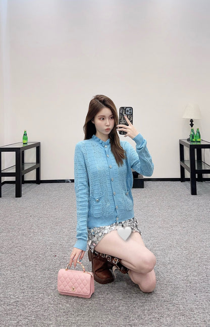 C 25 Lace hollow knitted cardigan