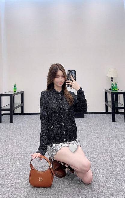C 25 Lace hollow knitted cardigan