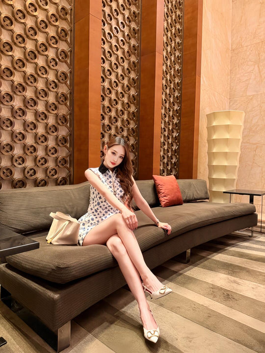L 25Ss Spring and Summer New Classic Full Printed Old Flower Dress
