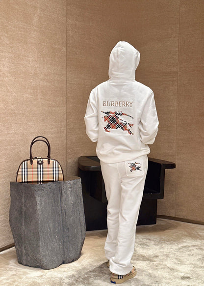 BU 25 Hooded drawstring zipper jacket and pants set