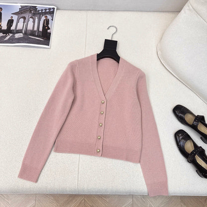 D 25Ss Early Fall New Pearl-Button Wool Knit Cardigan + Vest