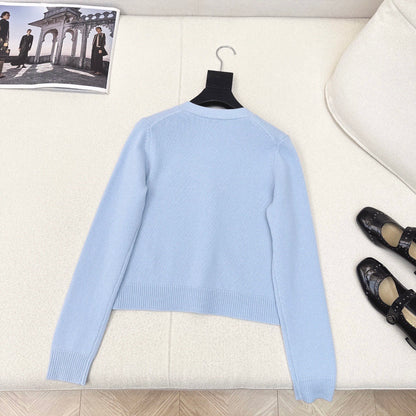 D 25Ss Early Fall New Pearl-Button Wool Knit Cardigan + Vest