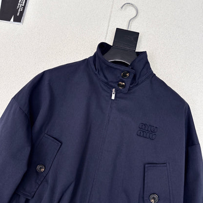 M 25Ss New Fall/Winter Royal Blue Contrast Green Plaid Lined Jacket
