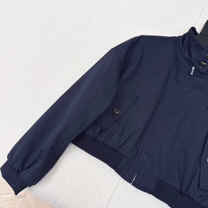 M 25Ss New Fall/Winter Royal Blue Contrast Green Plaid Lined Jacket