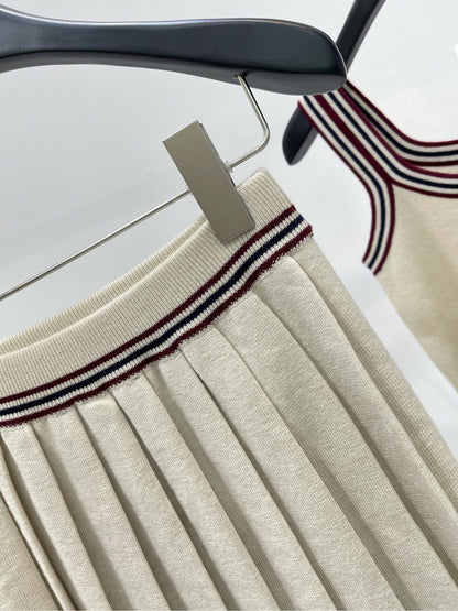 M 25Ss Apricot Trim Knit Skirt