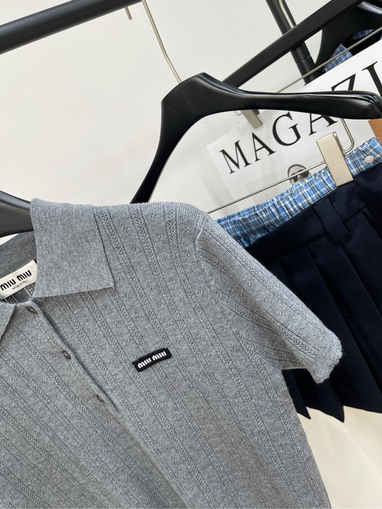 M 25Ss early spring new letters logo short-sleeved knit polo shirt
