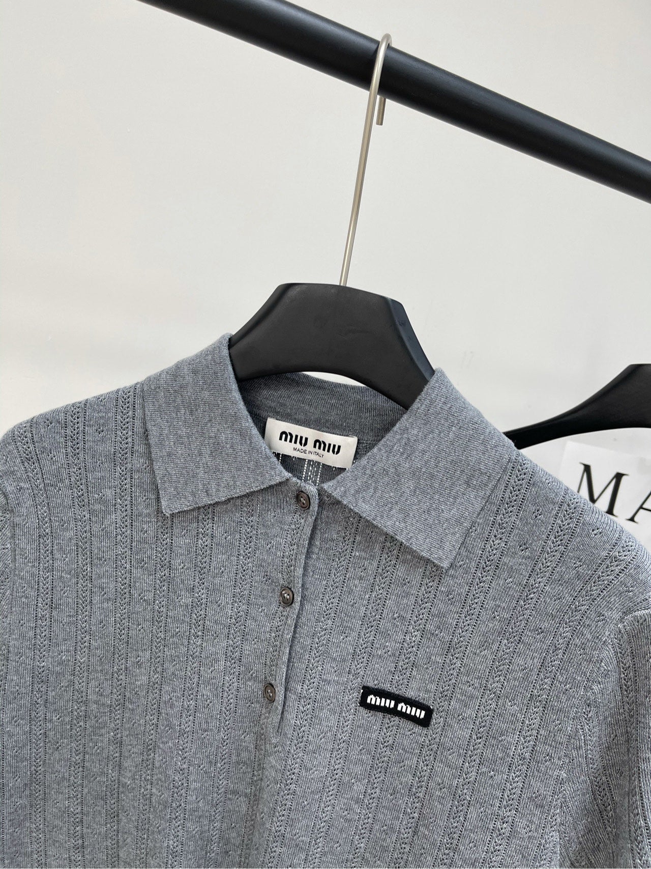 M 25Ss early spring new letters logo short-sleeved knit polo shirt