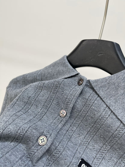 M 25Ss early spring new letters logo short-sleeved knit polo shirt