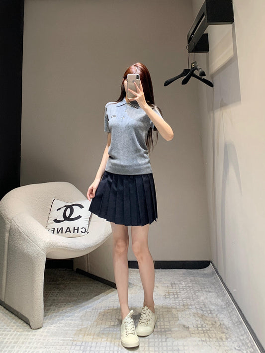 M 25Ss early spring new letters logo short-sleeved knit polo shirt
