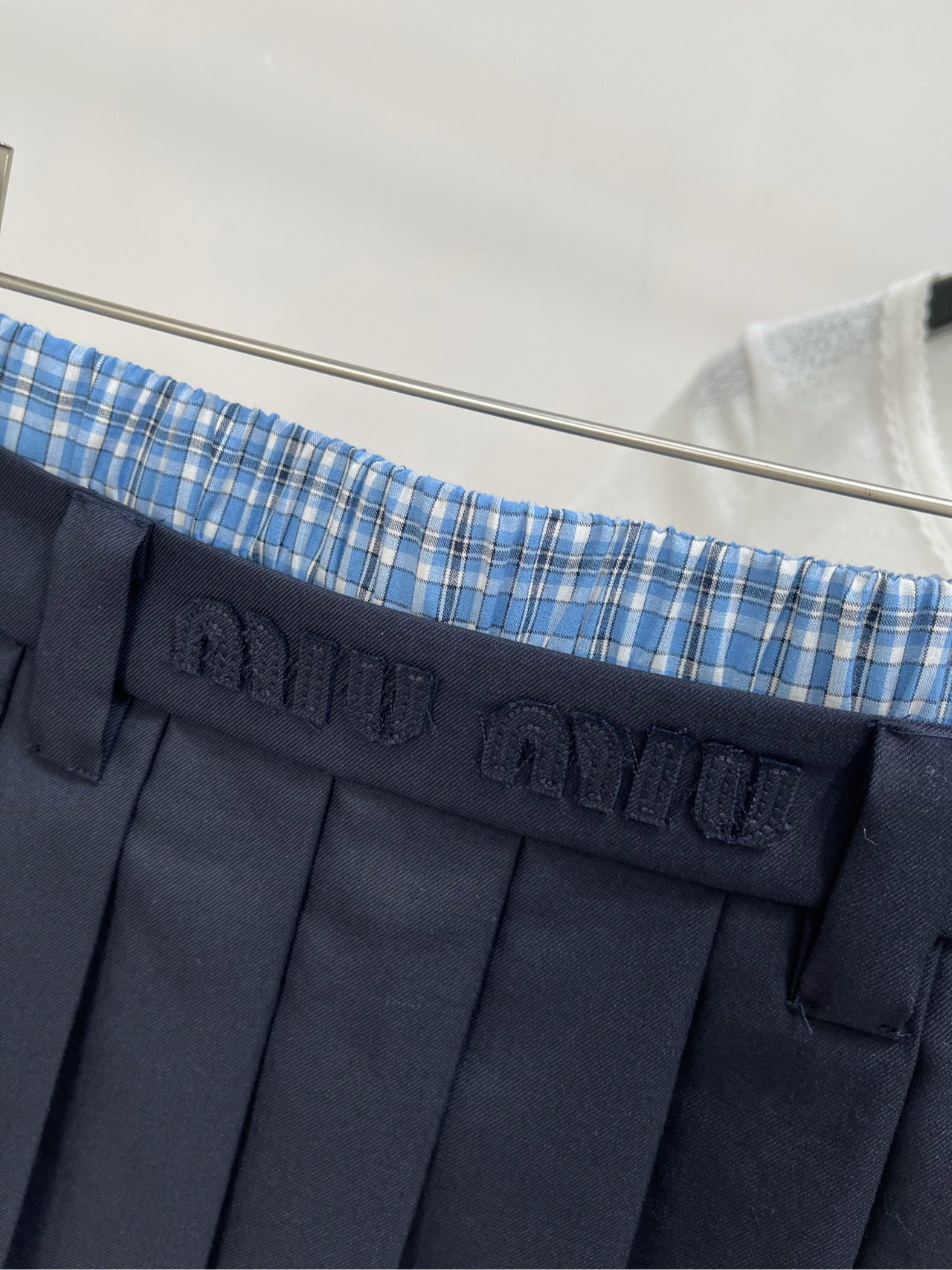 M 25ss Plaid Pleated Skirt