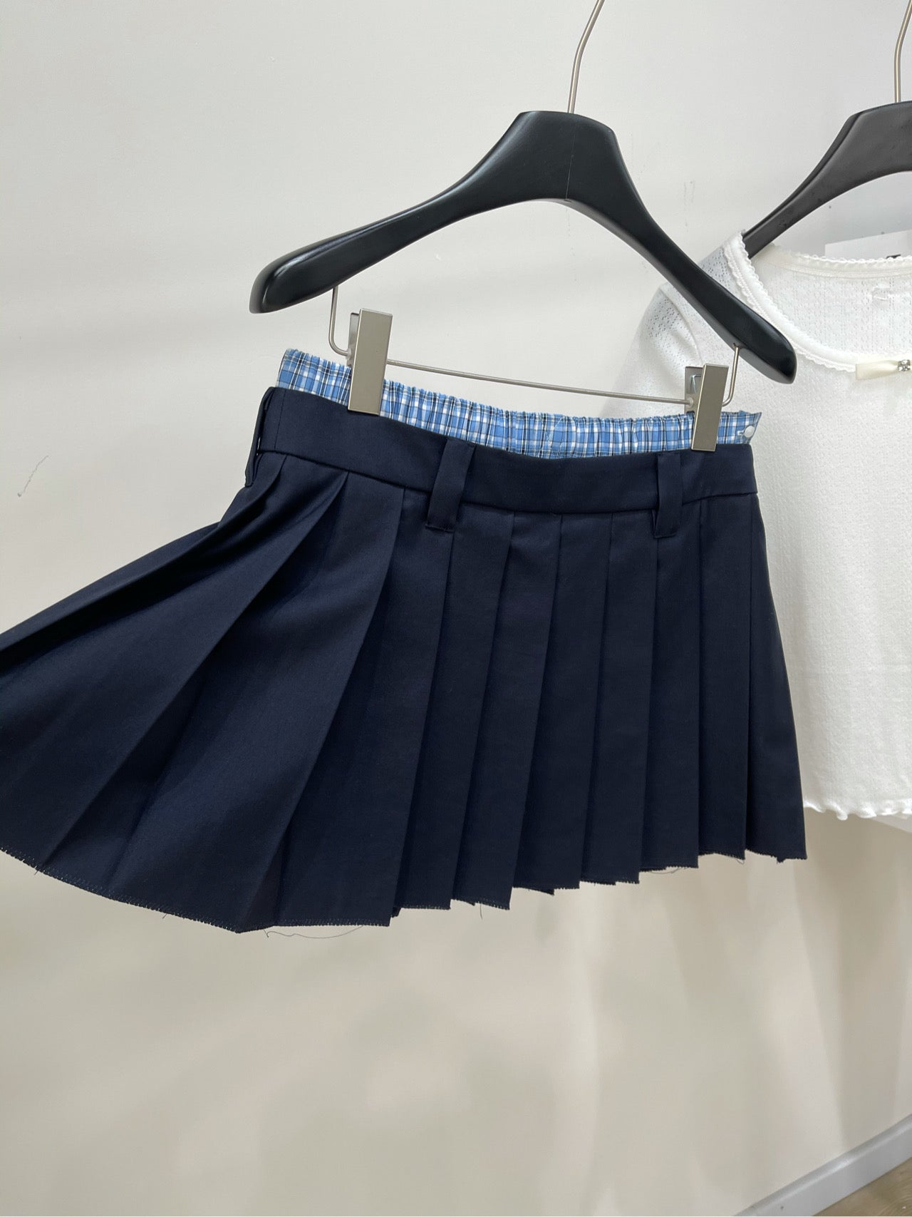 M 25ss Plaid Pleated Skirt