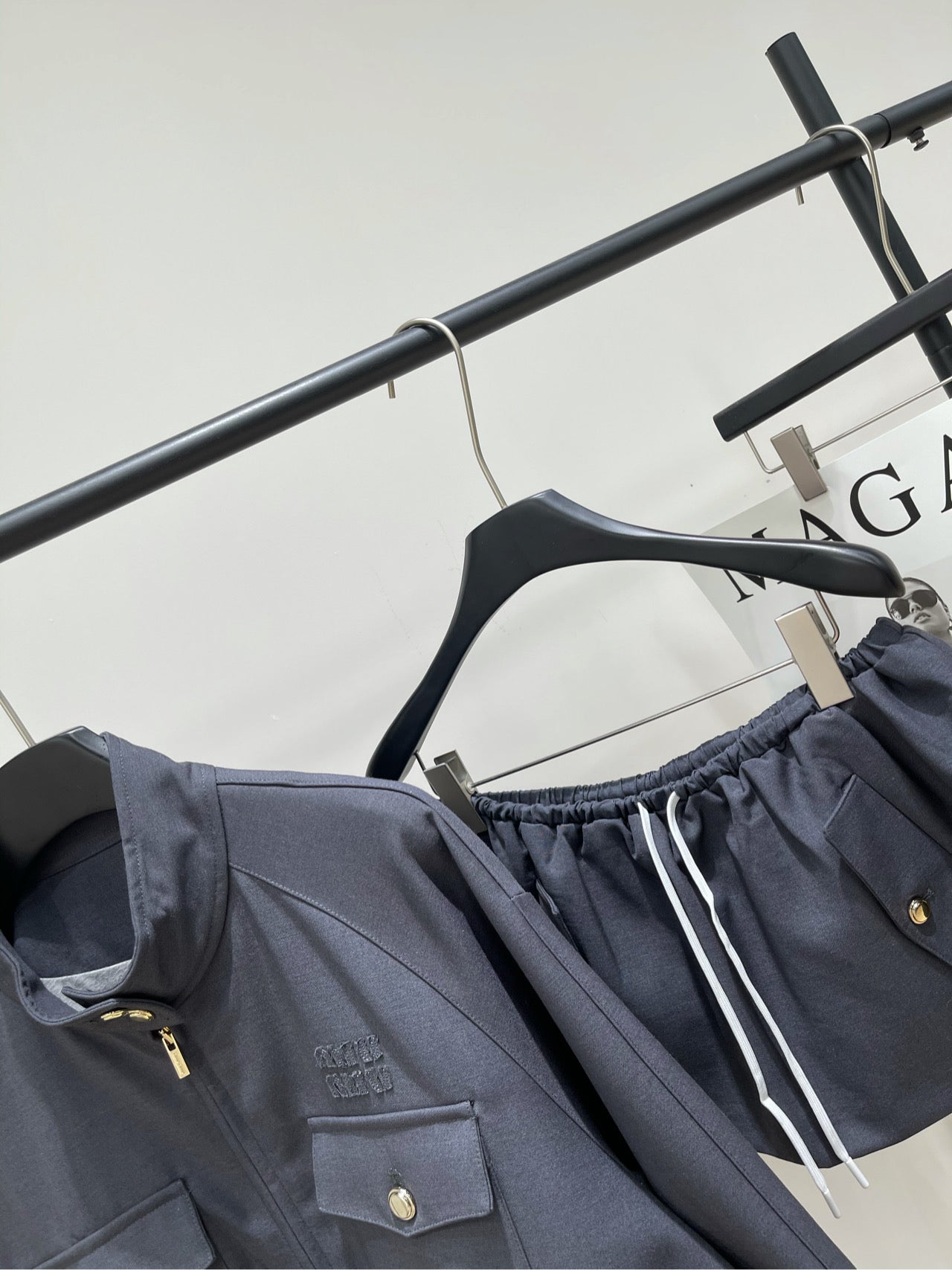 M 25fw Medium Dark Gray Workwear Flight Jacket + Mini Skirt