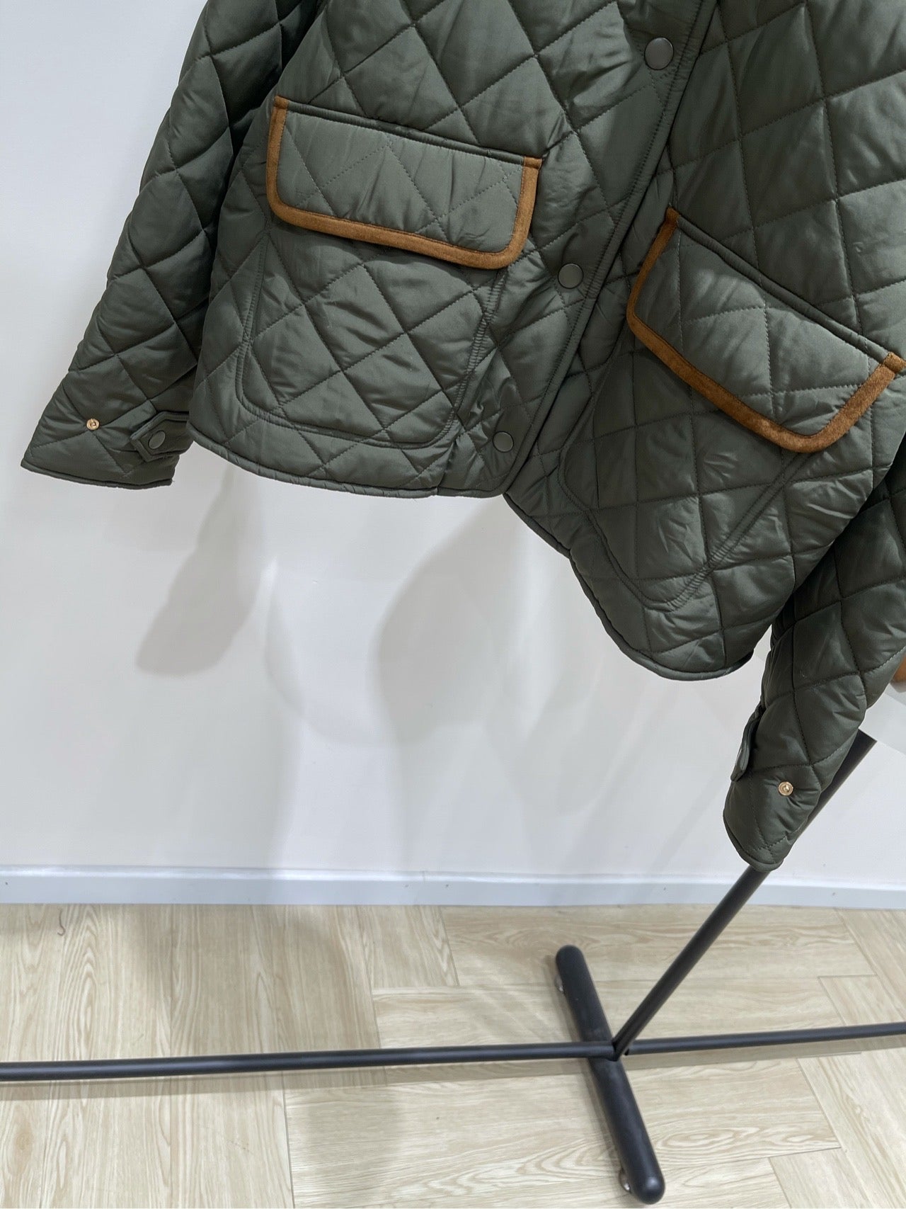 M 25fw Army Green Plaid Quilted Jacket