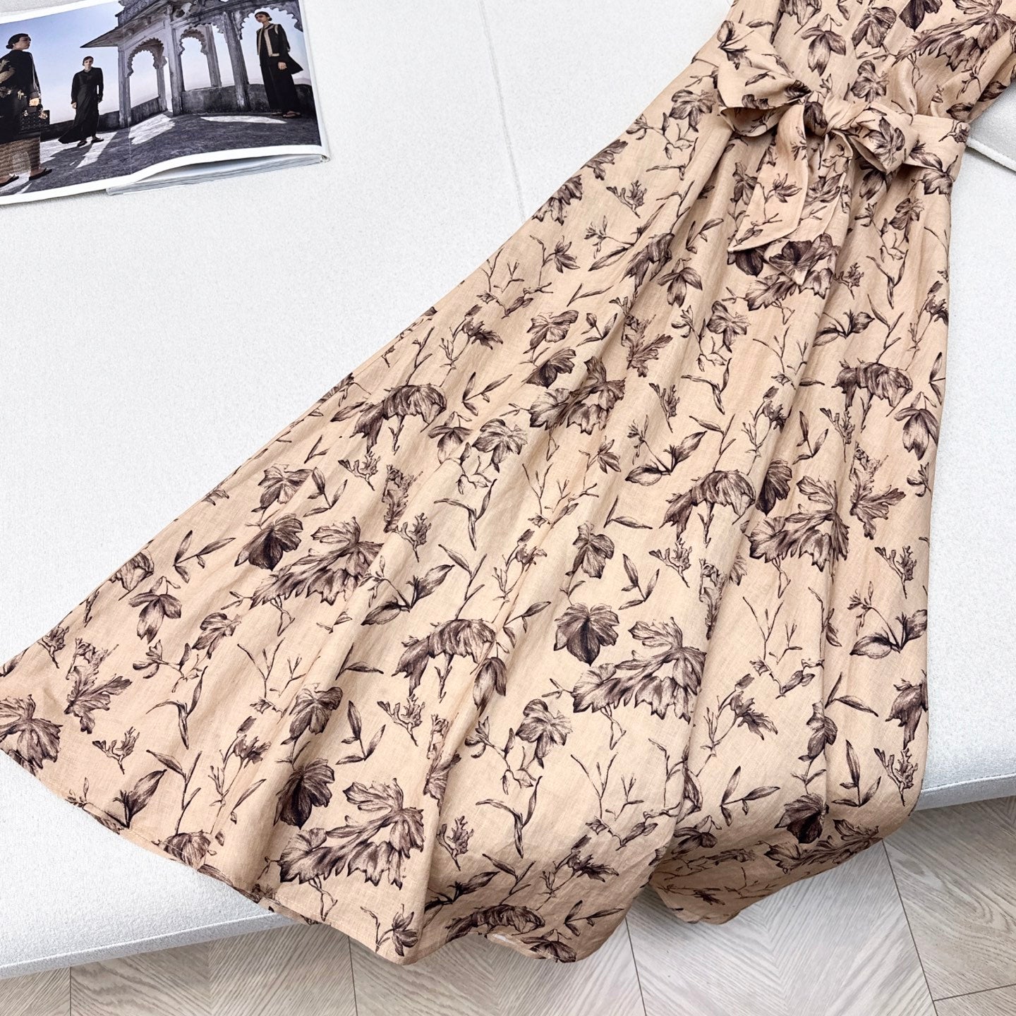 D 25Ss Spring and Summer New Floral Pattern Print Long Dress