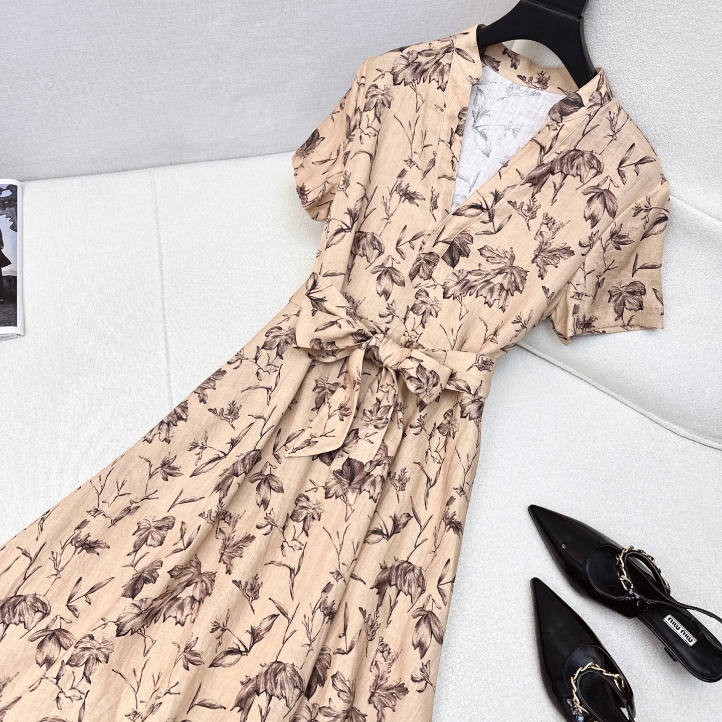 D 25Ss Spring and Summer New Floral Pattern Print Long Dress