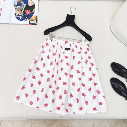 M 25Ss Early Autumn New Style Little Red Flower Skirt