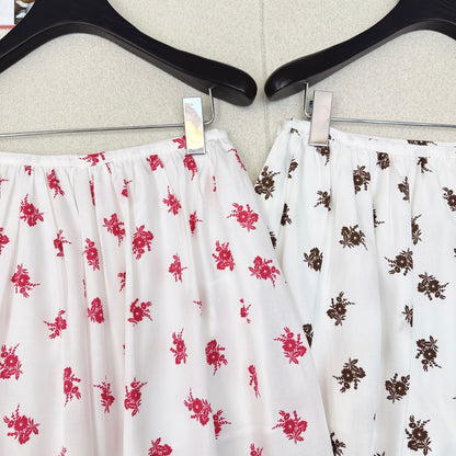M 25Ss Early Autumn New Style Little Red Flower Skirt