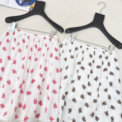 M 25Ss Early Autumn New Style Little Red Flower Skirt