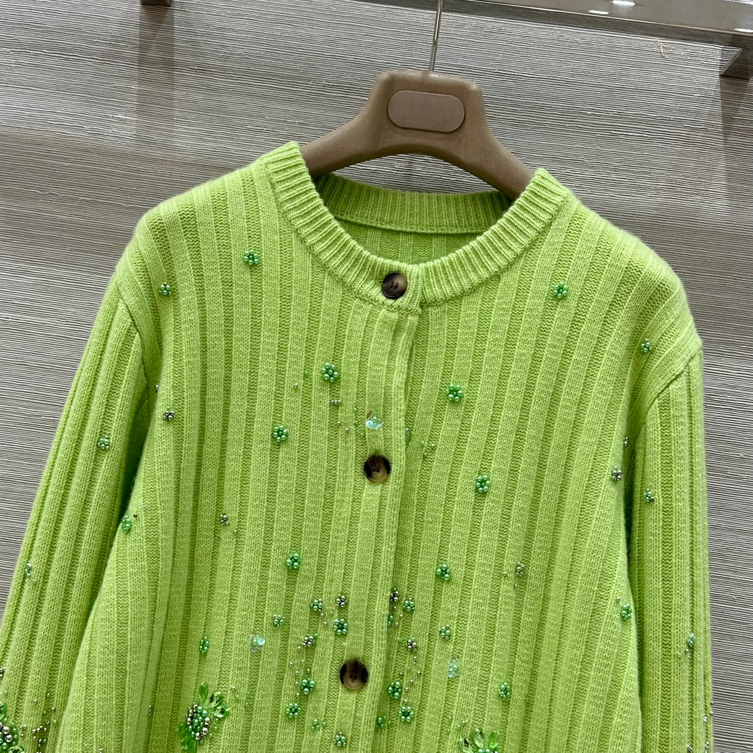 G 25 new autumn and winter products, heavy beaded embroidered cashmere cardigan