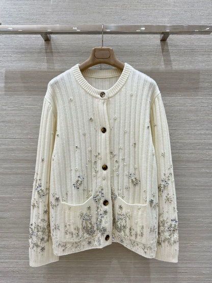 G 25 new autumn and winter products, heavy beaded embroidered cashmere cardigan