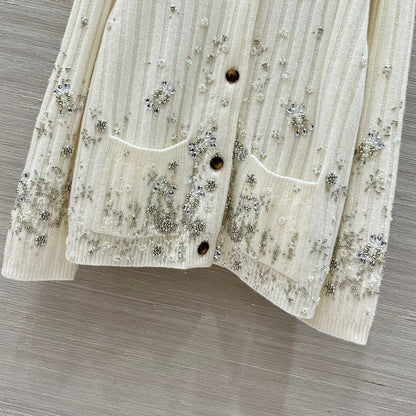 G 25 new autumn and winter products, heavy beaded embroidered cashmere cardigan