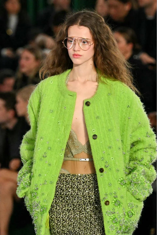 G 25 new autumn and winter products, heavy beaded embroidered cashmere cardigan