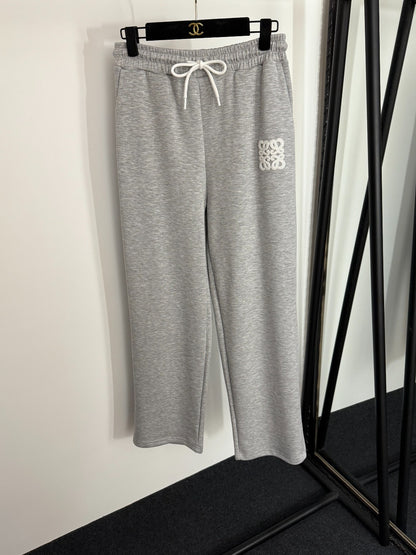 LO 25 New Logo Embroidery Long Sleeve Pullover Sweatshirt + Casual Long Pants Sports Suit