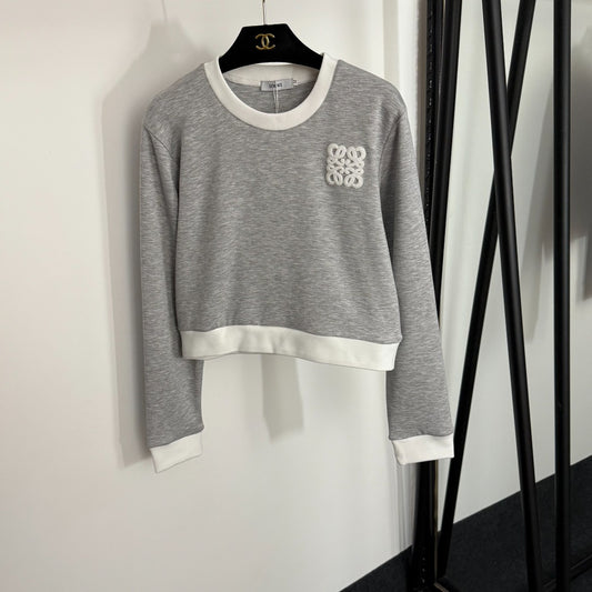 LO 25 New Logo Embroidery Long Sleeve Pullover Sweatshirt + Casual Long Pants Sports Suit