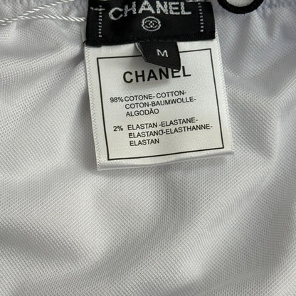 C 25 Nouveau maillot de bain bikini en tissu éponge avec logo fendu (BLANC NOIR)