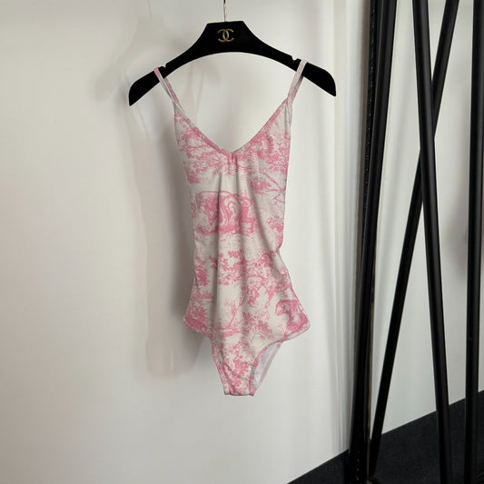 D 25 New Animal Forest Printed Suspender One-Piece Swimsuit