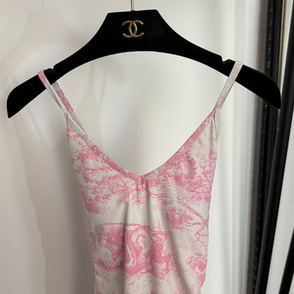 D 25 New Animal Forest Printed Suspender One-Piece Swimsuit