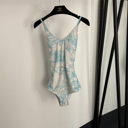 D 25 New Animal Forest Printed Suspender One-Piece Swimsuit