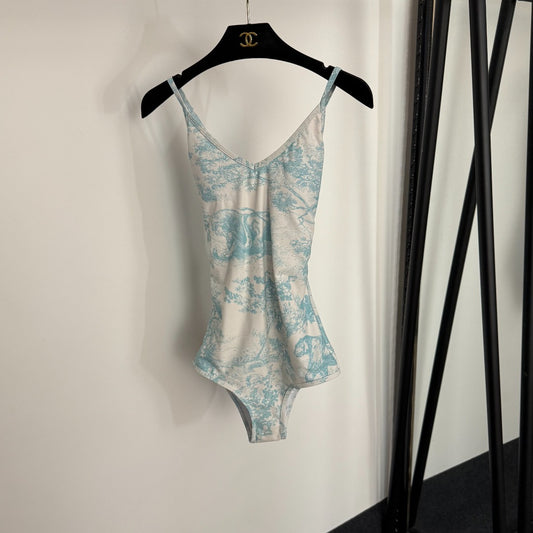 D 25 New Animal Forest Printed Suspender One-Piece Swimsuit