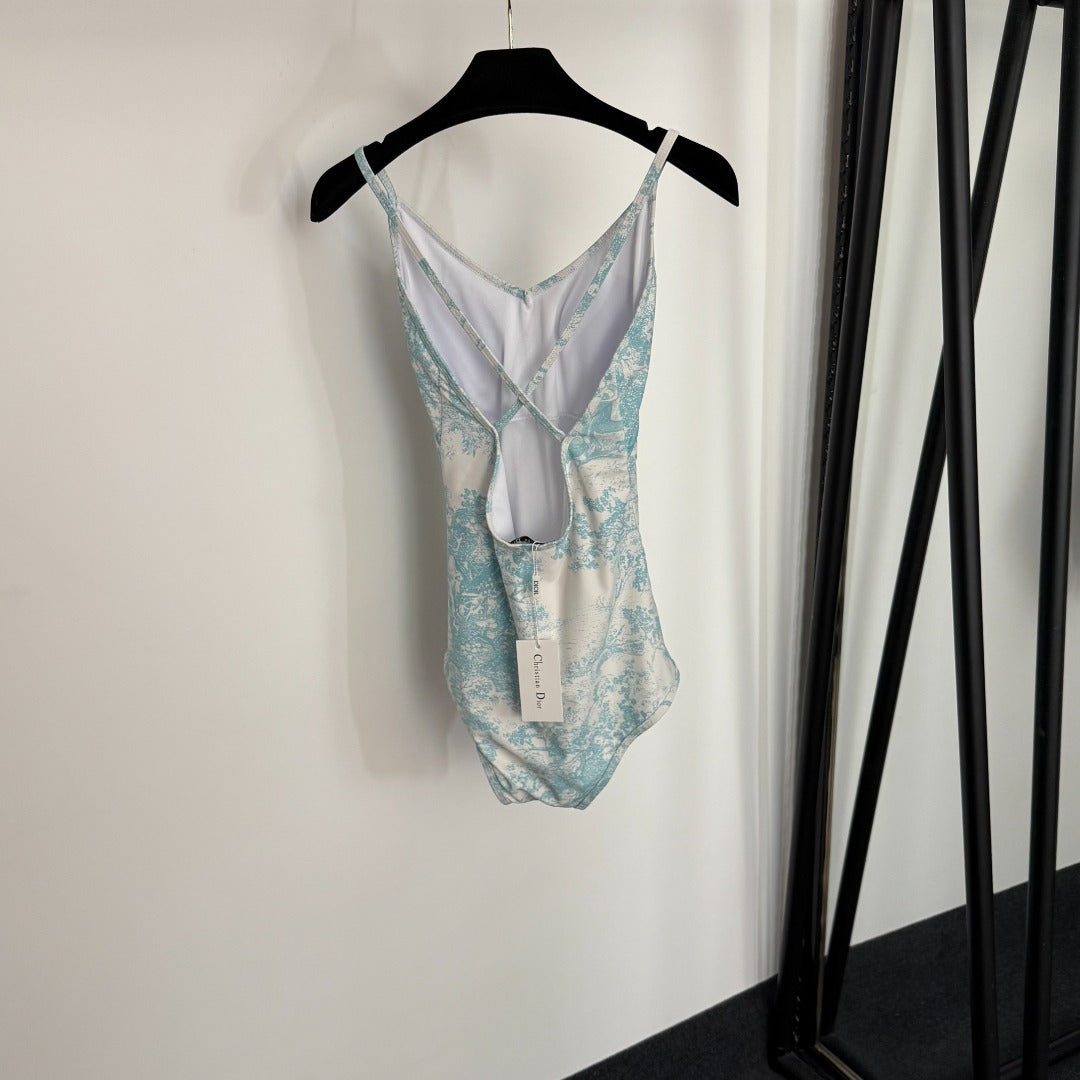 D 25 New Animal Forest Printed Suspender One-Piece Swimsuit