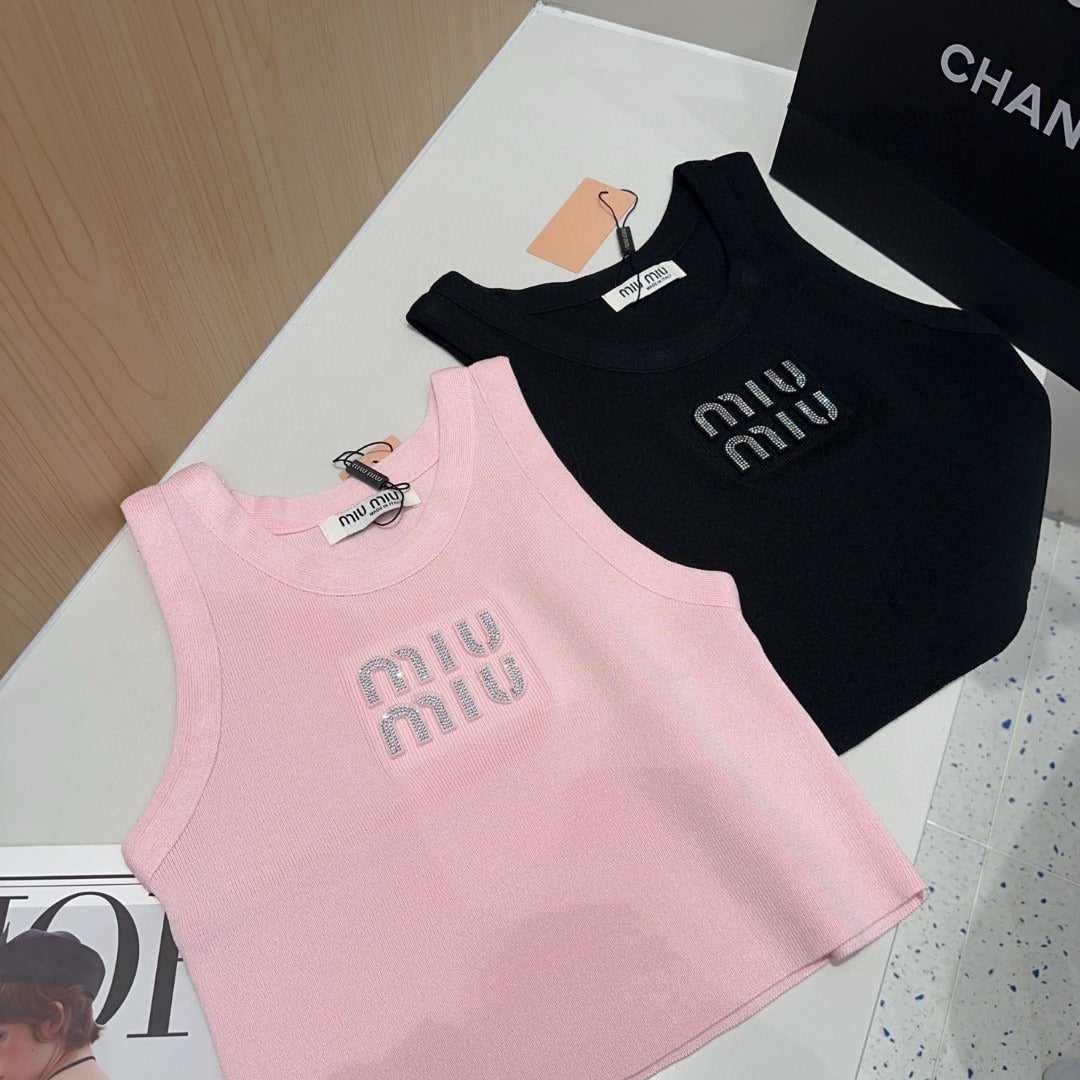M 25 Rhinestone Logo Vest