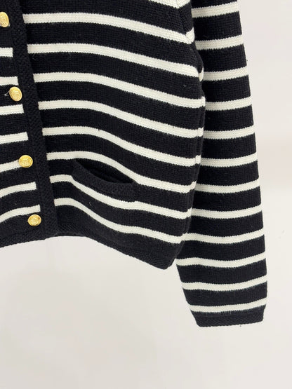 CE 25 Early Spring New Metal Button Striped Casual Knit Card