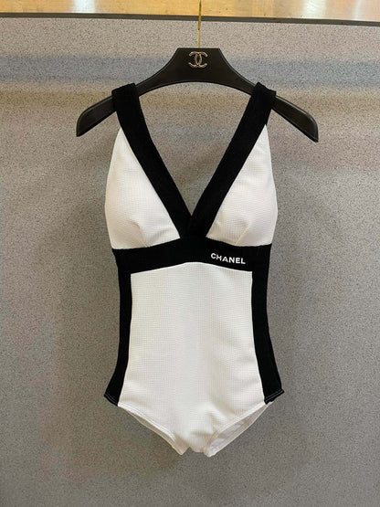 C 25 Black and White One-piece Swimsuit