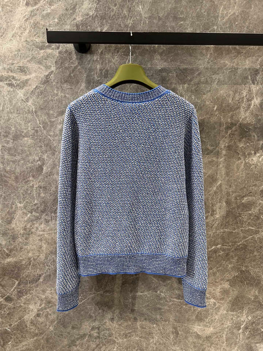 g 25Ss Spring and Summer New Products Retro Twisted Colored Yarn Knitted Cardigan