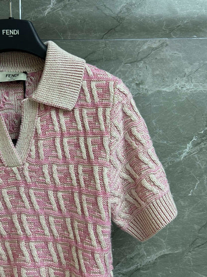 F 25 Jacquard Short Sleeve Polo Shirt