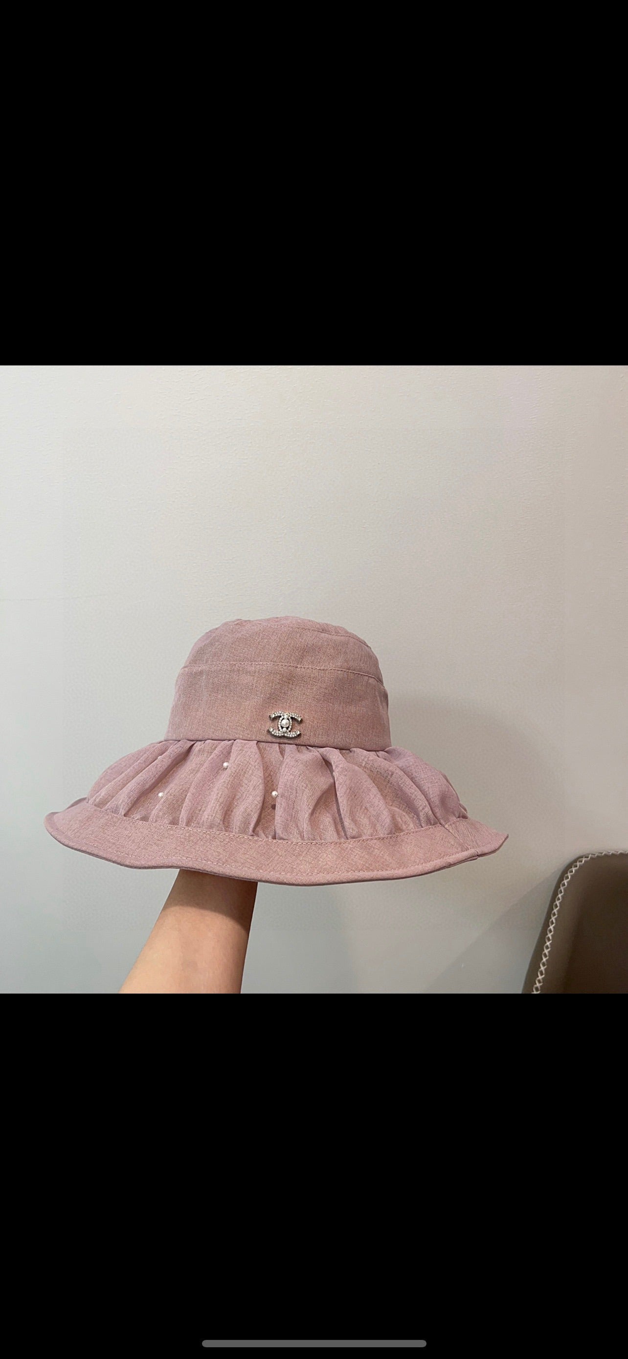 C 25 Spring and summer, organza, pearl, light luxury models, fisherman's hat