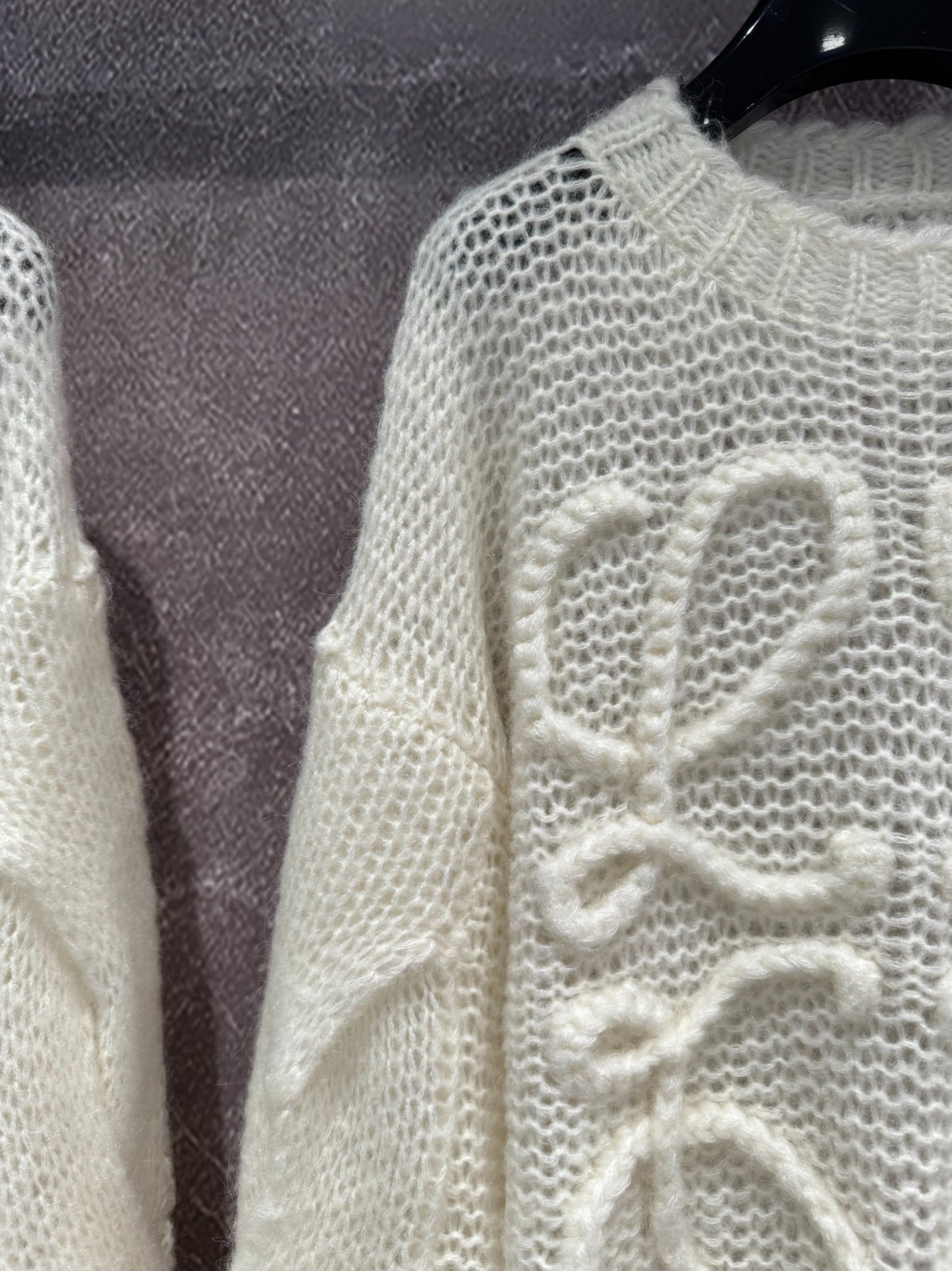 LO 25 Cream White Mohair Sweater