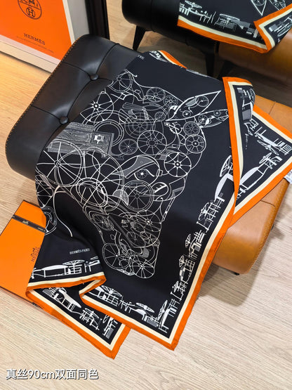 H 25 Twill Silk Scarf