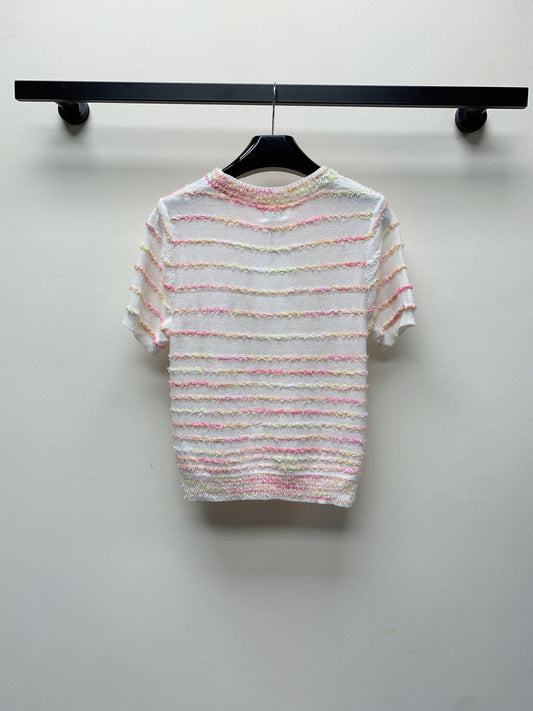 CE 25 Spring Summer New Crochet Round Neck Patchwork Short Sleeve