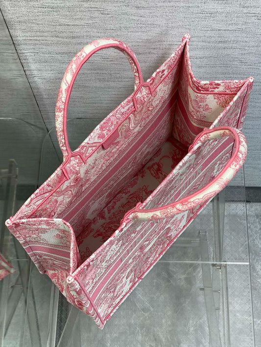 D 25 Tote Jungle Animal Embroidery Light Rose Color Bag