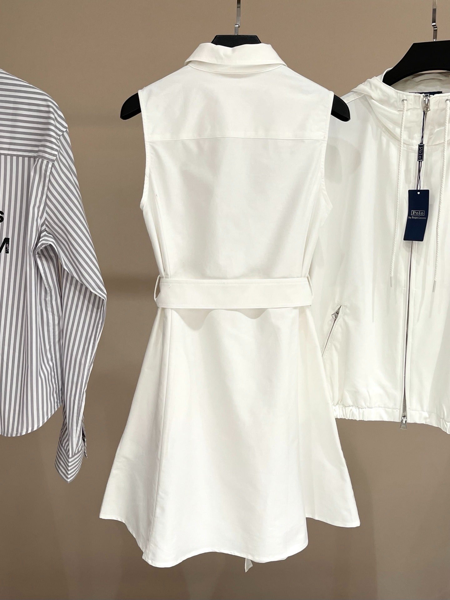 RA 25 Pure White Waistless Shirt Dress